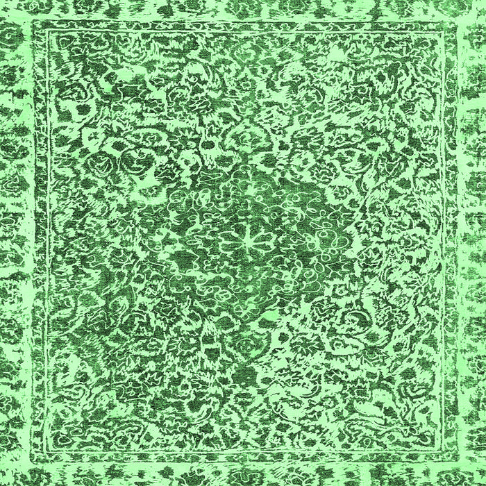 Square Abstract Emerald Green Modern Rug, abs592emgrn