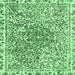 Square Abstract Emerald Green Modern Rug, abs592emgrn