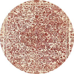 Round Abstract Red Modern Rug, abs592