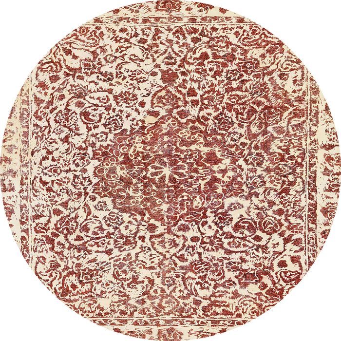 Round Abstract Red Modern Rug, abs592