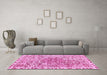 Machine Washable Abstract Pink Modern Rug in a Living Room, wshabs592pnk