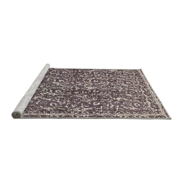 Sideview of Machine Washable Abstract Purple Rug, wshabs593