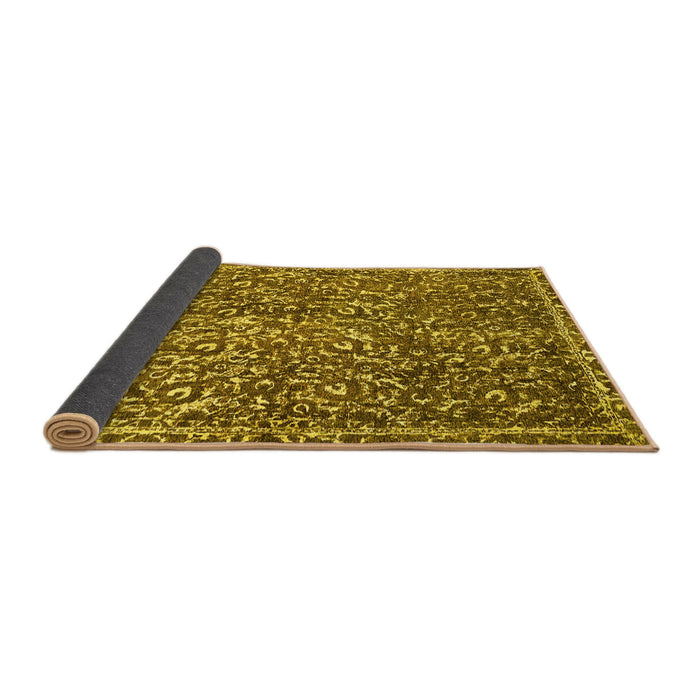 Sideview of Abstract Yellow Modern Rug, abs593yw