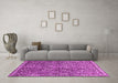 Machine Washable Abstract Pink Modern Rug in a Living Room, wshabs593pnk