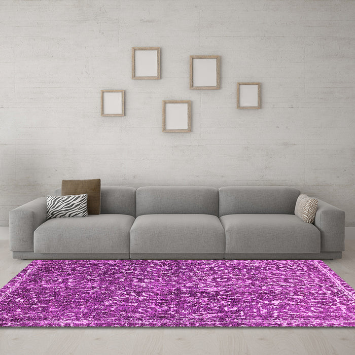 Machine Washable Abstract Pink Modern Rug in a Living Room, wshabs593pnk
