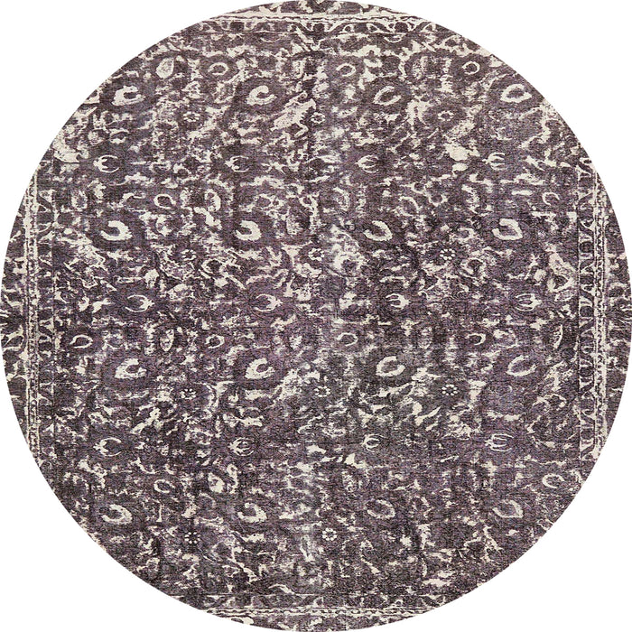 Round Abstract Purple Modern Rug, abs593