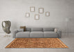 Machine Washable Abstract Orange Modern Area Rugs in a Living Room, wshabs593org