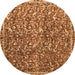 Round Machine Washable Abstract Orange Modern Area Rugs, wshabs593org