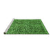 Sideview of Machine Washable Abstract Green Modern Area Rugs, wshabs593grn