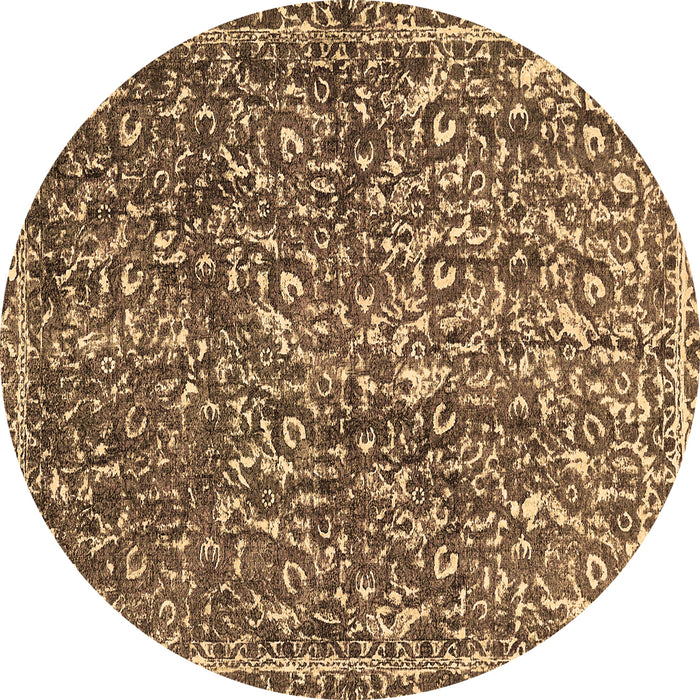 Round Machine Washable Abstract Brown Modern Rug, wshabs593brn