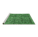 Sideview of Machine Washable Abstract Emerald Green Modern Area Rugs, wshabs593emgrn