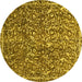 Round Abstract Yellow Modern Rug, abs593yw