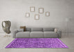 Machine Washable Abstract Purple Modern Area Rugs in a Living Room, wshabs593pur