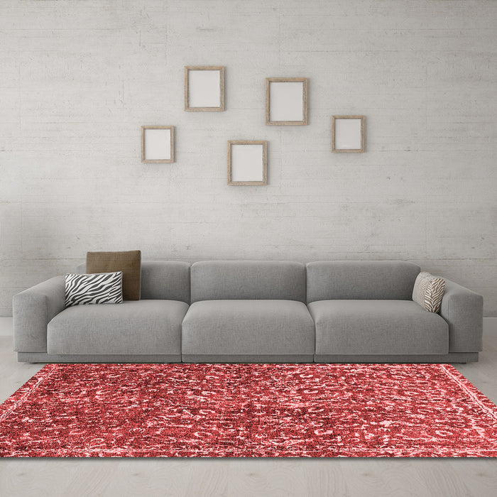 Modern Red Washable Rugs