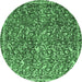 Round Abstract Emerald Green Modern Rug, abs593emgrn