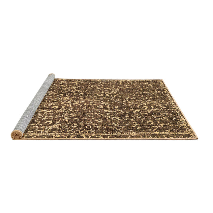 Sideview of Machine Washable Abstract Brown Modern Rug, wshabs593brn