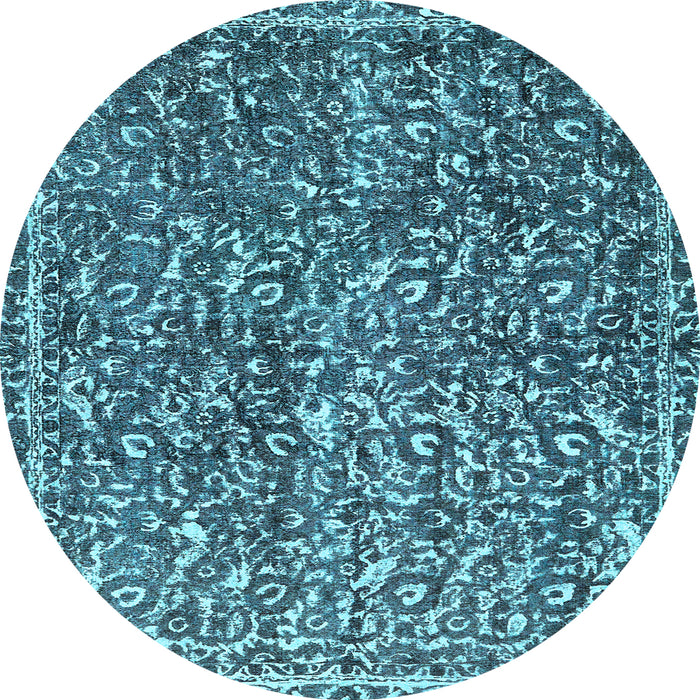 Round Machine Washable Abstract Light Blue Modern Rug, wshabs593lblu