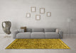 Machine Washable Abstract Yellow Modern Rug in a Living Room, wshabs593yw