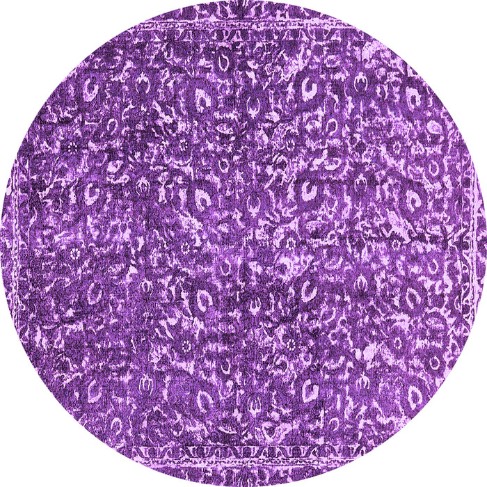 Round Machine Washable Abstract Purple Modern Area Rugs, wshabs593pur