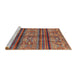 Sideview of Machine Washable Abstract Fire Brick Red Rug, wshabs594