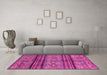 Machine Washable Abstract Pink Modern Rug in a Living Room, wshabs594pnk