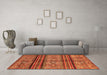 Machine Washable Abstract Orange Modern Area Rugs in a Living Room, wshabs594org