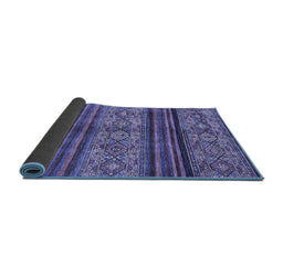 Sideview of Abstract Blue Modern Rug, abs594blu