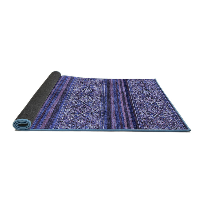 Sideview of Abstract Blue Modern Rug, abs594blu