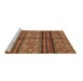 Sideview of Machine Washable Abstract Brown Modern Rug, wshabs594brn