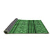 Sideview of Abstract Emerald Green Modern Rug, abs594emgrn