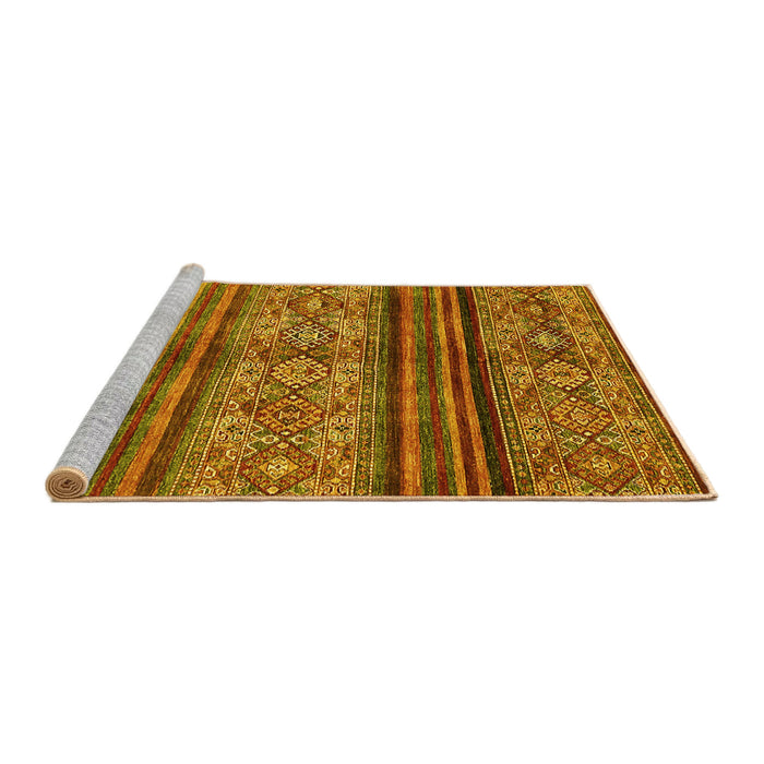 Sideview of Machine Washable Abstract Yellow Modern Rug, wshabs594yw