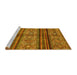 Sideview of Machine Washable Abstract Yellow Modern Rug, wshabs594yw