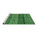 Sideview of Machine Washable Abstract Emerald Green Modern Area Rugs, wshabs594emgrn