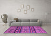 Machine Washable Abstract Purple Modern Area Rugs in a Living Room, wshabs594pur