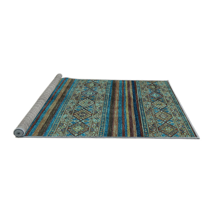 Sideview of Machine Washable Abstract Light Blue Modern Rug, wshabs594lblu