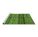 Sideview of Machine Washable Abstract Green Modern Area Rugs, wshabs594grn