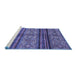 Sideview of Machine Washable Abstract Blue Modern Rug, wshabs594blu