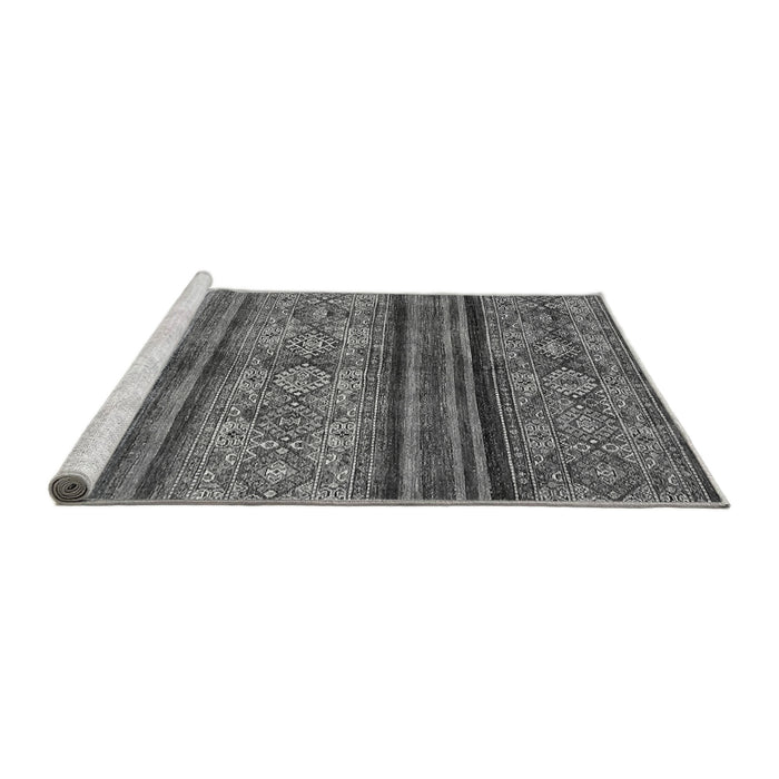 Sideview of Machine Washable Abstract Gray Modern Rug, wshabs594gry