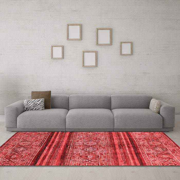 Modern Red Washable Rugs