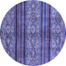 Round Machine Washable Abstract Blue Modern Rug, wshabs594blu