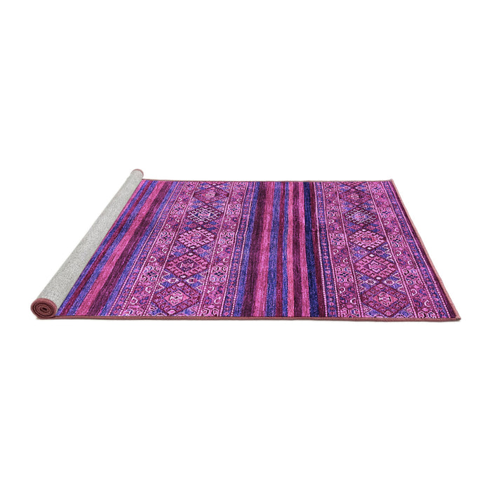 Sideview of Machine Washable Abstract Purple Modern Area Rugs, wshabs594pur