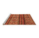 Sideview of Machine Washable Abstract Orange Modern Area Rugs, wshabs594org