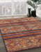 Machine Washable Abstract Fire Brick Red Rug in a Family Room, wshabs594