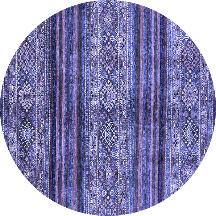 Round Abstract Blue Modern Rug, abs594blu