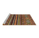 Sideview of Machine Washable Abstract Saffron Red Rug, wshabs595