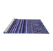 Sideview of Machine Washable Abstract Blue Modern Rug, wshabs595blu