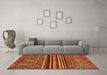 Machine Washable Abstract Orange Modern Area Rugs in a Living Room, wshabs595org