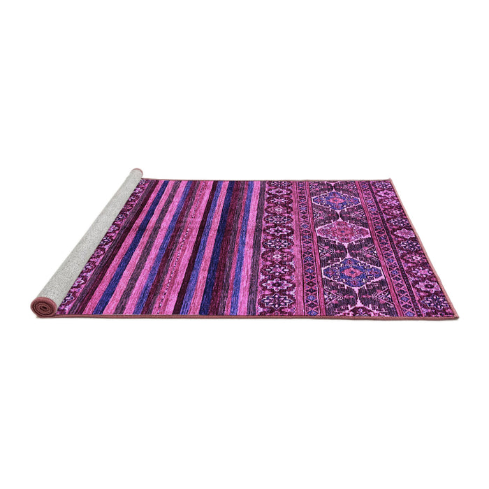 Sideview of Machine Washable Abstract Purple Modern Area Rugs, wshabs595pur
