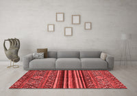 Machine Washable Abstract Red Modern Rug, wshabs595red