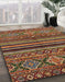 Abstract Saffron Red Modern Rug in Family Room, abs595